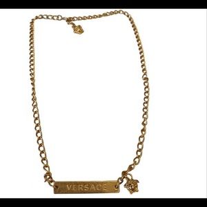 Versace Medusa Necklace Logo Plate Necklace Gold